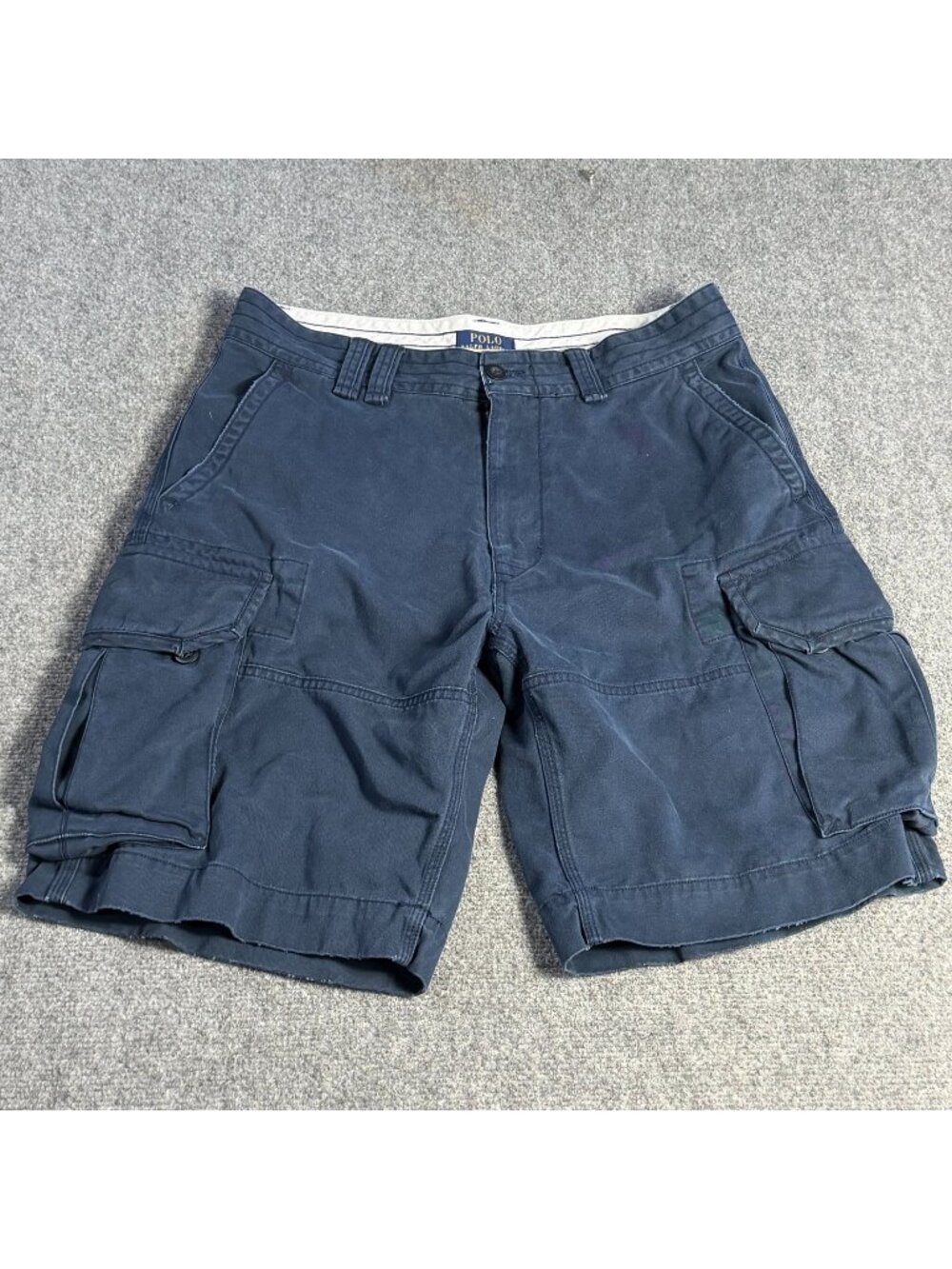 Polo Ralph Lauren Mens Navy Cargo Shorts Size 33 Cotton Classic Chino Style